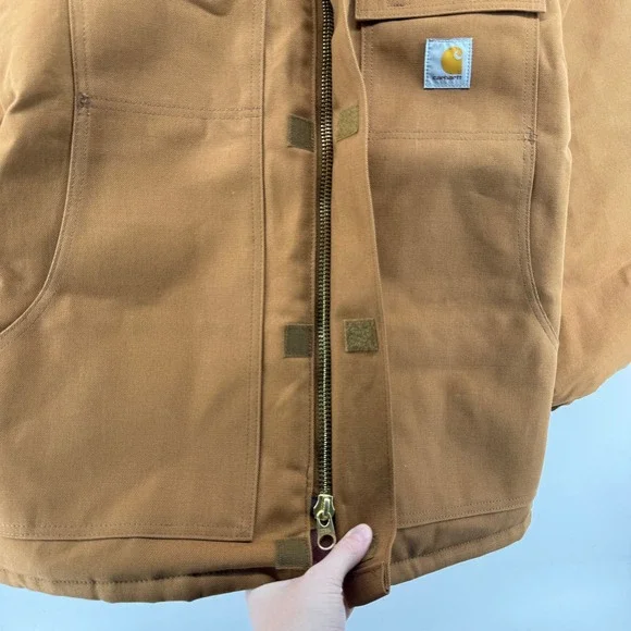 Carhartt Firm Duck Insulated Traditional Coat Brown Men 3XL Loose Fit OC0003-M - Picture 2 of 9